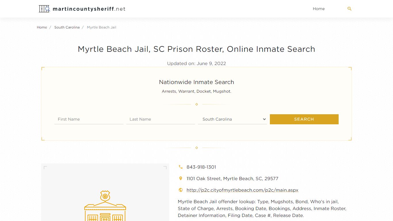 Myrtle Beach Jail, SC Prison Roster, Online Inmate Search ...